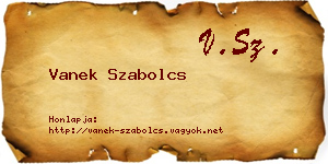 Vanek Szabolcs névjegykártya